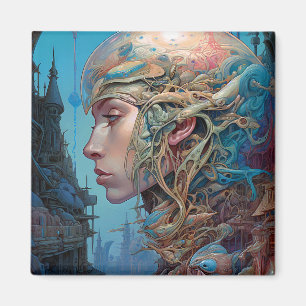 Íman Arte Científica Surreal de Cabeça Biomecânica