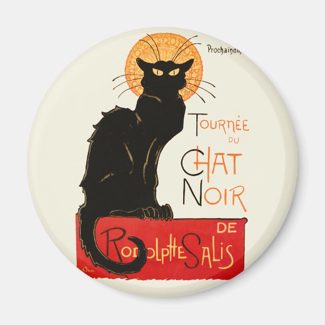 Íman Arte Clássico de Gato Preto de Steinlen (Frente)