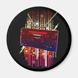 Íman Arte Colorida de Alto-Falante Retro com Música Neo