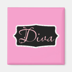 Íman Arte cor-de-rosa da palavra da diva -