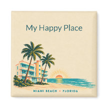 Arte Costeiro Vintage Personalizado Miami Beach Fl