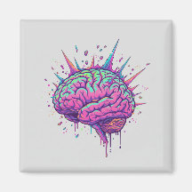Arte Cyberpunk Neurospicy | Cérebro Neon Rosa