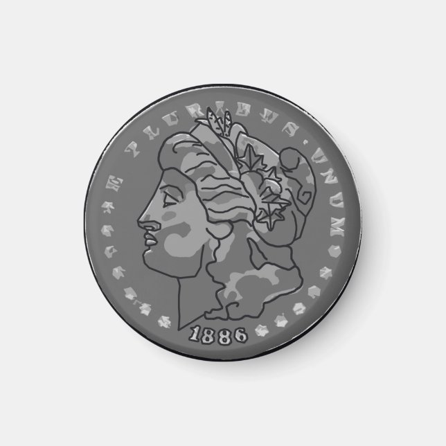 Íman Arte da rainha do dólar Morgan (Frente)