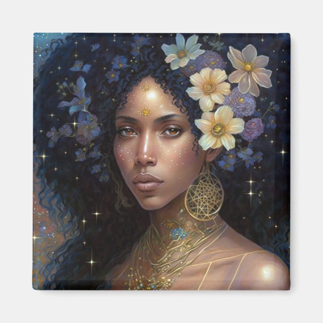 Íman Arte da Rainha Fantasia, Deusa Negra Africana (Frente)