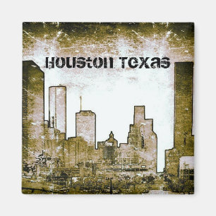 Íman Arte da skyline de Houston Texas (ímã)
