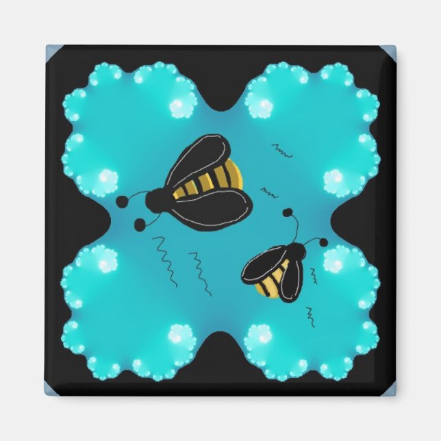 Íman Arte de Abelhas em Design (Frente)