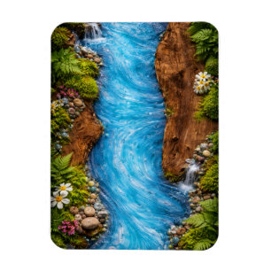 Íman Arte de Água da Floresta Serena Tranquila Natureza