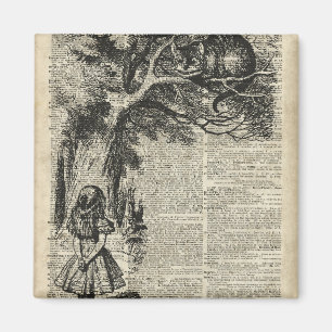 Íman Arte de Alice e de estêncil de Cheshire na página