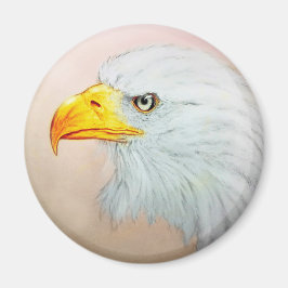 Íman Arte de animais branca e amarela, ímã redondo - Ág