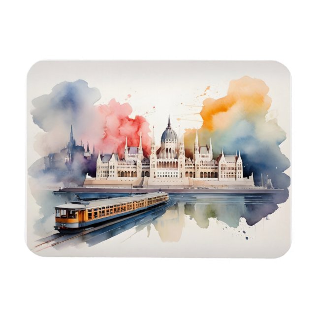 Íman Arte de aquarela de Budapeste (Horizontal)
