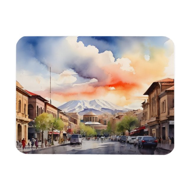 Íman Arte de aquarela de Eerevan (Horizontal)