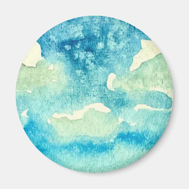 Íman Arte de Aquarela de Nuvens (Frente)