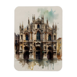 Íman Arte de aquarela Milão