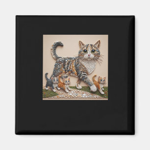 Íman Arte De Arranjar Rochas Na Forma De Um Gato S