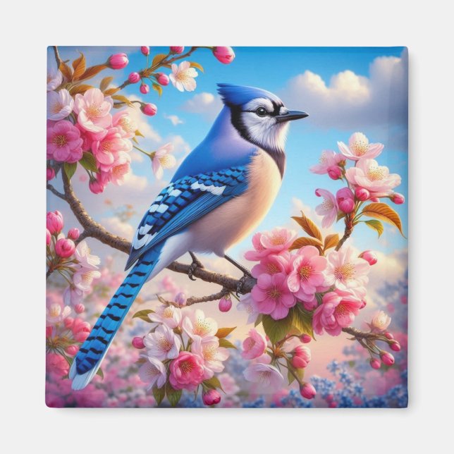 Íman arte de azulão floral/primavera (Frente)