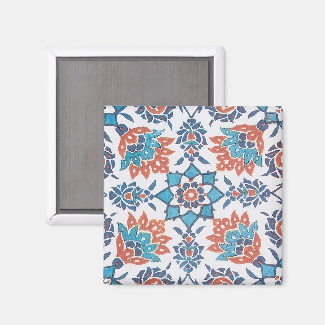 Íman Arte de Azulejo de Milho Azul Vermelho de Delft (Front/Back)