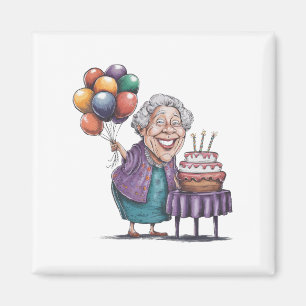 Íman Arte de Balão de Aniversário de Nana Humorístico