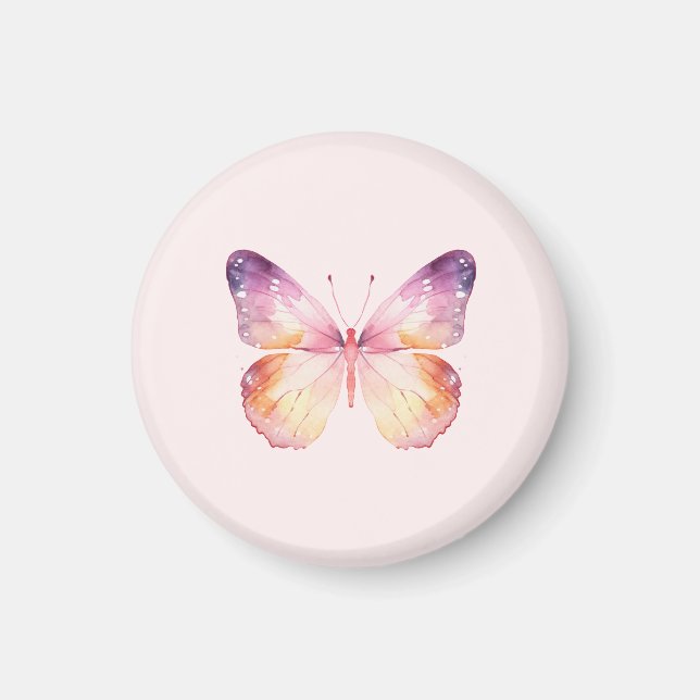 Íman Arte de Borboleta em Aquarela (Frente)