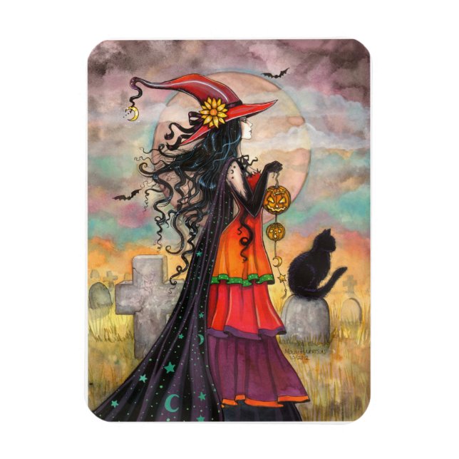Íman Arte de Bruxa de Halloween Witch Way (Vertical)