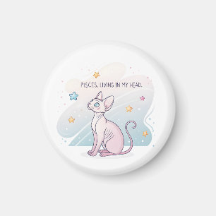Íman Arte de Cabeça Viva do Gato Esfinge do Zodíaco de