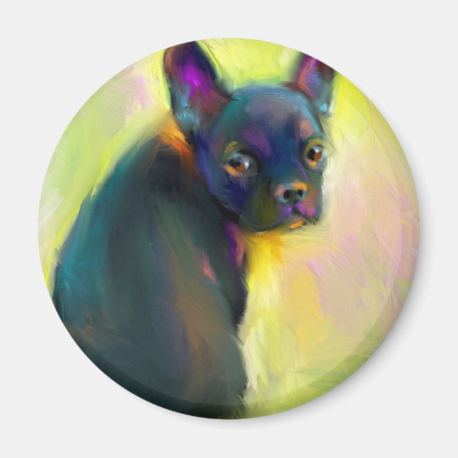 Íman Arte de cachorrinho francês (Frente)