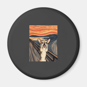 Íman Arte de Cachorro Expressionista Grito de Chihuahua