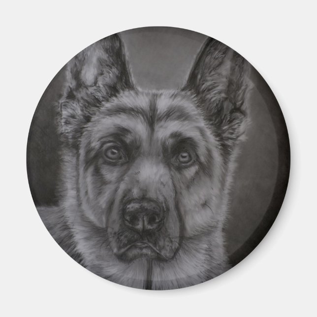 Íman Arte de Cachorro german shepherd - Nobre (Frente)
