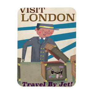 Íman Arte de cartaz de viagem vintage Visite Londres
