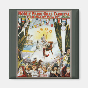 Íman Arte de Cartaz do Carnaval de Mardi Gras Móvel Vin