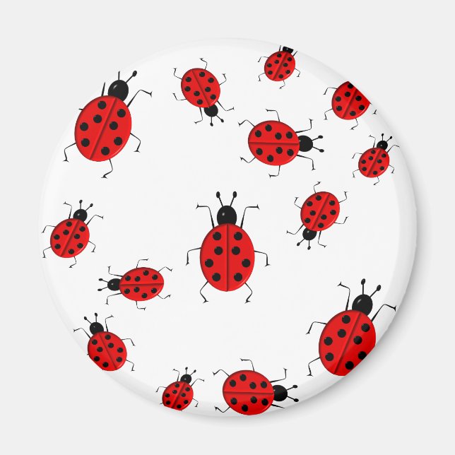 Íman Arte de clipe de ladybugs colorido (Frente)