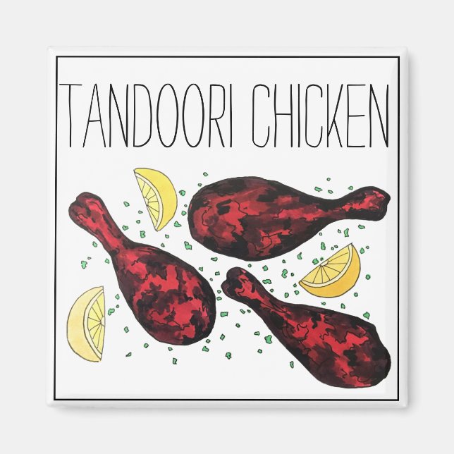 Íman Arte de Comida de frango Indiano Tandoori (Frente)