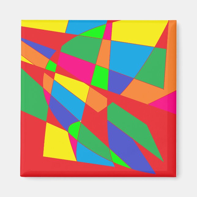 Íman arte de cores vermelhas do bloco (Frente)