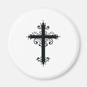 Íman Arte de Cruz Talhada Ornamentada Premium