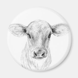 Íman Arte de desenho a lápis de vaca Jersey