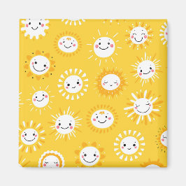 Íman Arte de desenho do sol sorridente