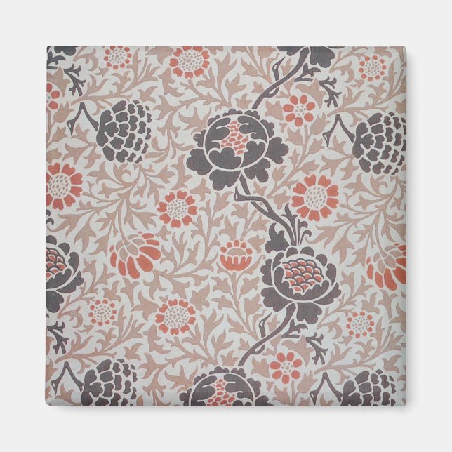 Íman Arte de Design Botânico Grafton de William Morris (Frente)