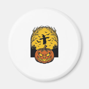 Íman Arte de Espantalho de Lua de Abóbora de Halloween