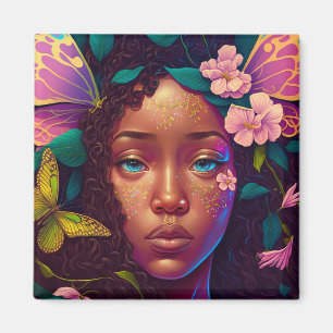 Íman Arte de Fantasia de Fada Negra Africana-Americana