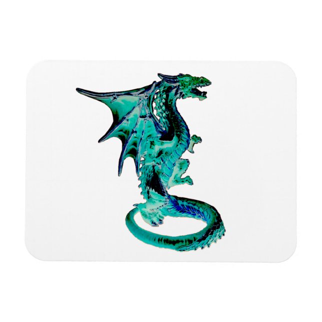 Íman Arte de Fera Fantástica do Dragão Azul do Mar Míst (Horizontal)