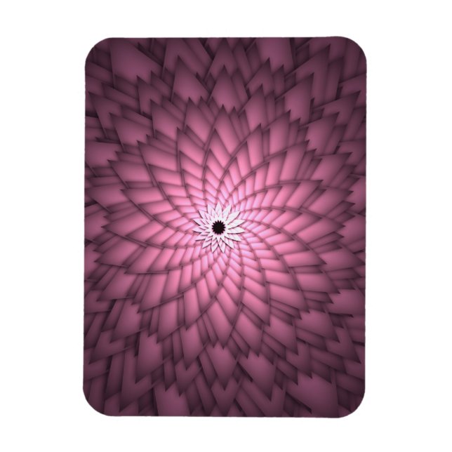 Íman Arte de Flor Abstrata Rosa (Vertical)