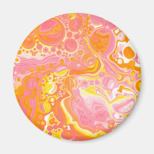 Íman Arte de Fluidos Rosa e Laranja