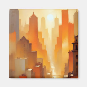 Íman Arte de fundo Poster de Edifícios de paisagem abst