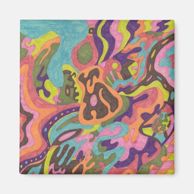 Íman Arte de geladeira "Libertar" abstrato (Frente)