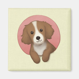 Íman Arte de Ilustração de Cachorro Bonito