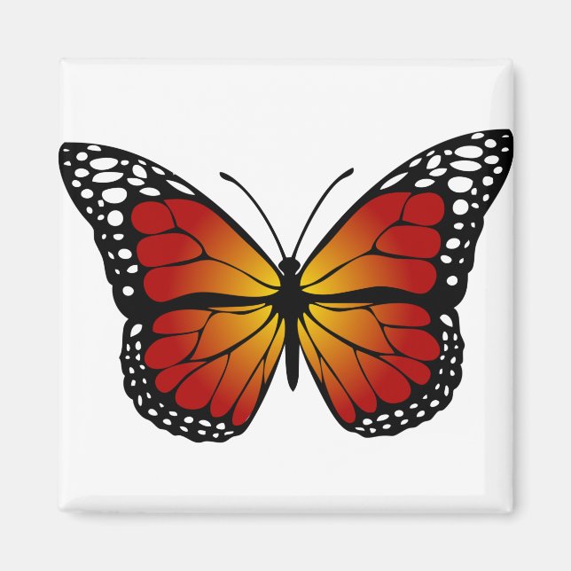 Íman Arte de Linha Artística de Abstrato de Borboleta M (Frente)