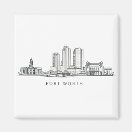 Íman Arte de Linha da Silhueta Minimalista de Fort Wort