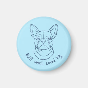 Íman Arte de linha de Bulldog Francês. Construído Peque