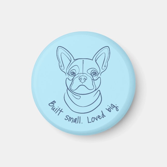 Íman Arte de linha de Bulldog Francês. Construído Peque (Frente)