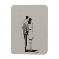 Arte de Linha Minimalista Romântica de Casal