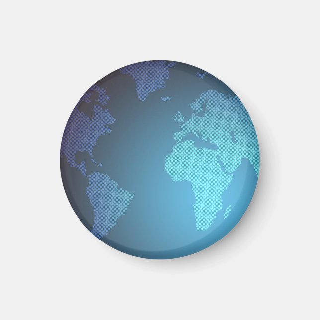 Íman Arte de Mapa Mundial Gradiente de Ponto Digital (Frente)